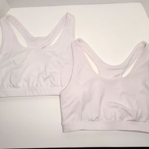 2pack Tek Gear Sports Bras White Large